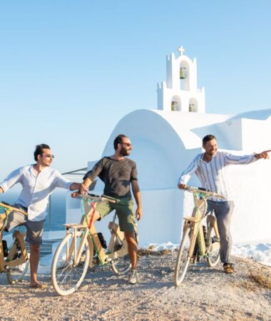 Santorini:Private E-Bike Village Tour with Lunch or Dinner ( € 240 per person )